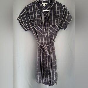 Monteau Women’s Navy Blue Rope Braided Shirt Dress – Size Small